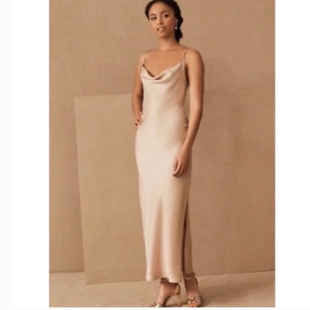 Sachin Babi Cali Cowl Neck Satin Slip Midi Dress Bridesmaids BHLDN Anthropologie